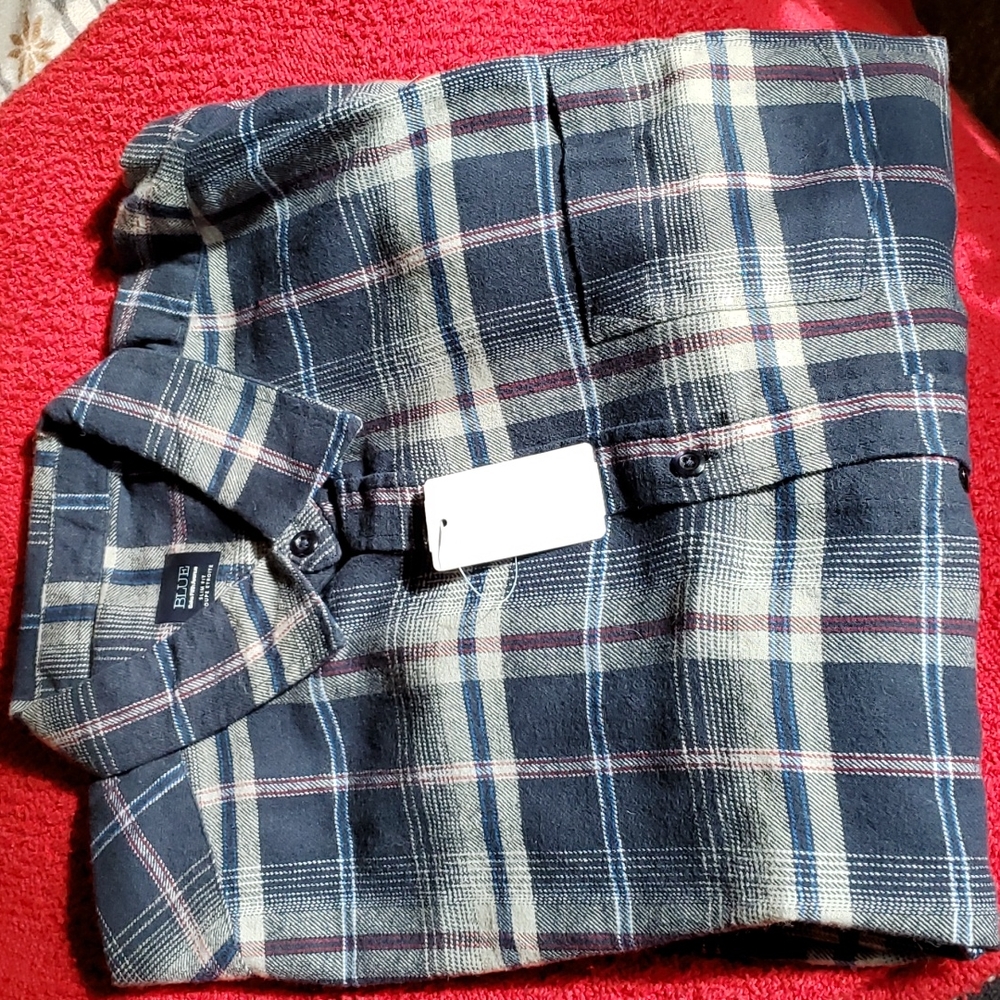 BLUE Saks Fifth Avenue XL slimfit button up long sleeve NWT